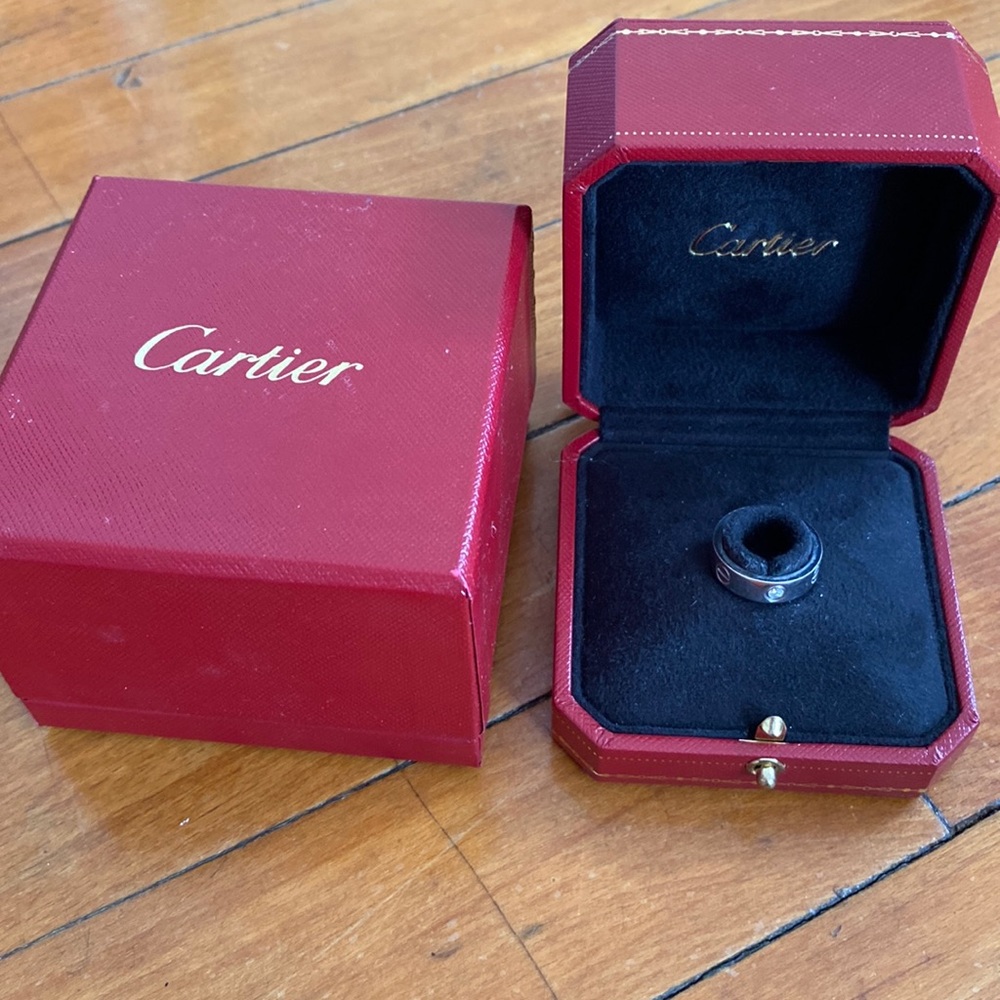 Cartier Love Ring with 3 diamonds white 750 gold